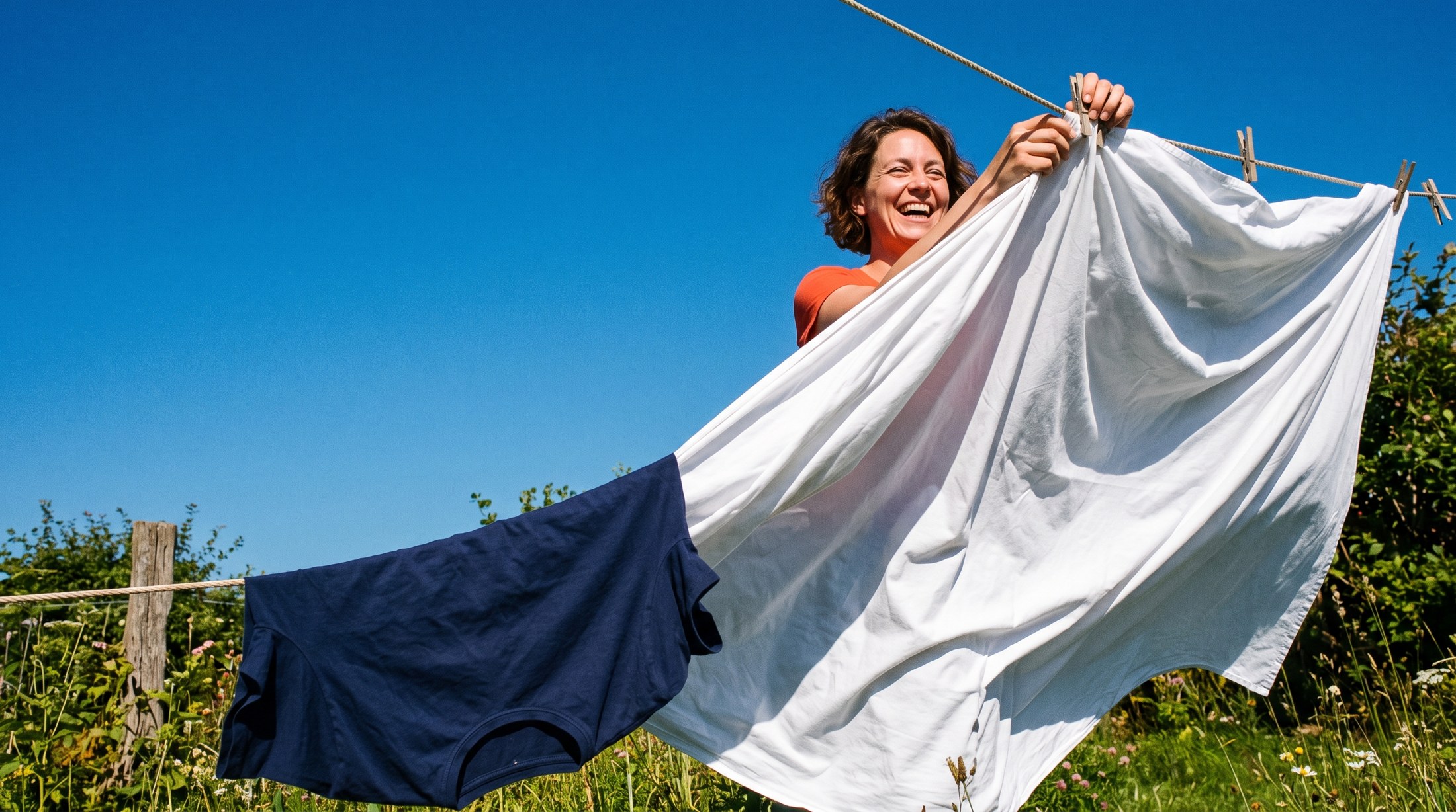 Fresh linen in the sunshine