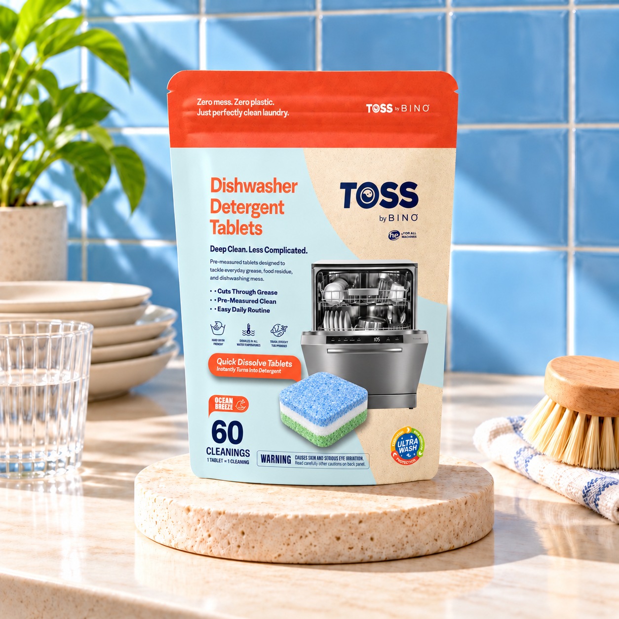 TOSS Dishwasher Detergent Tablets packaging