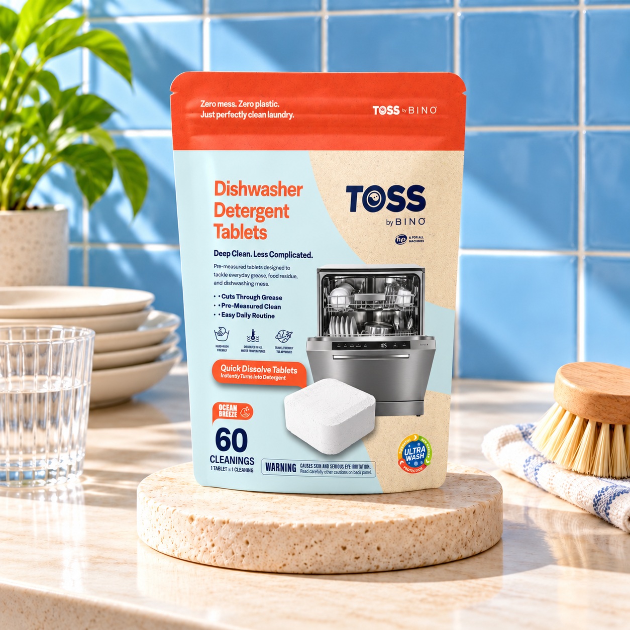 TOSS Dishwasher Detergent Tablets packaging