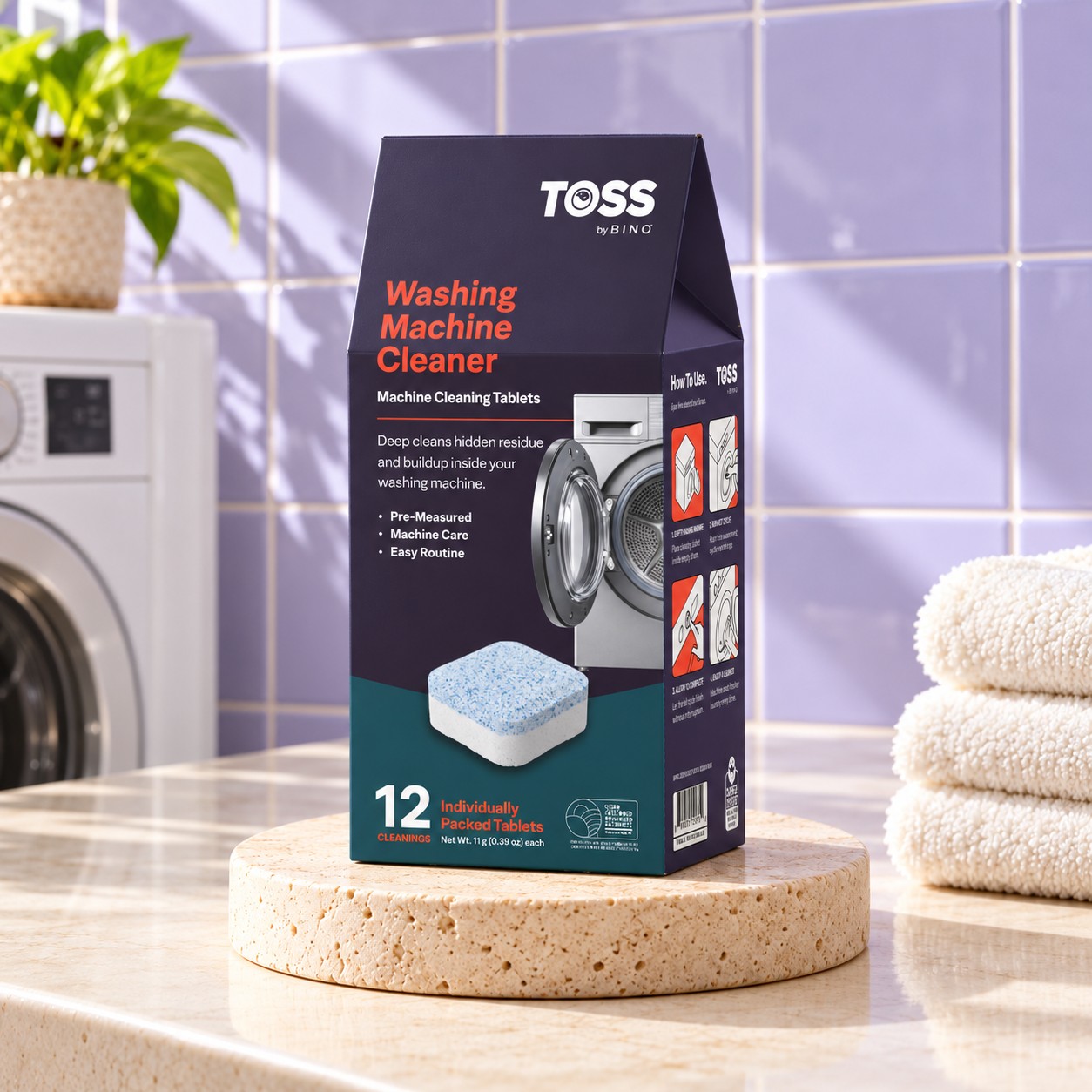 TOSS Washing Machine Cleaner Tablets packaging